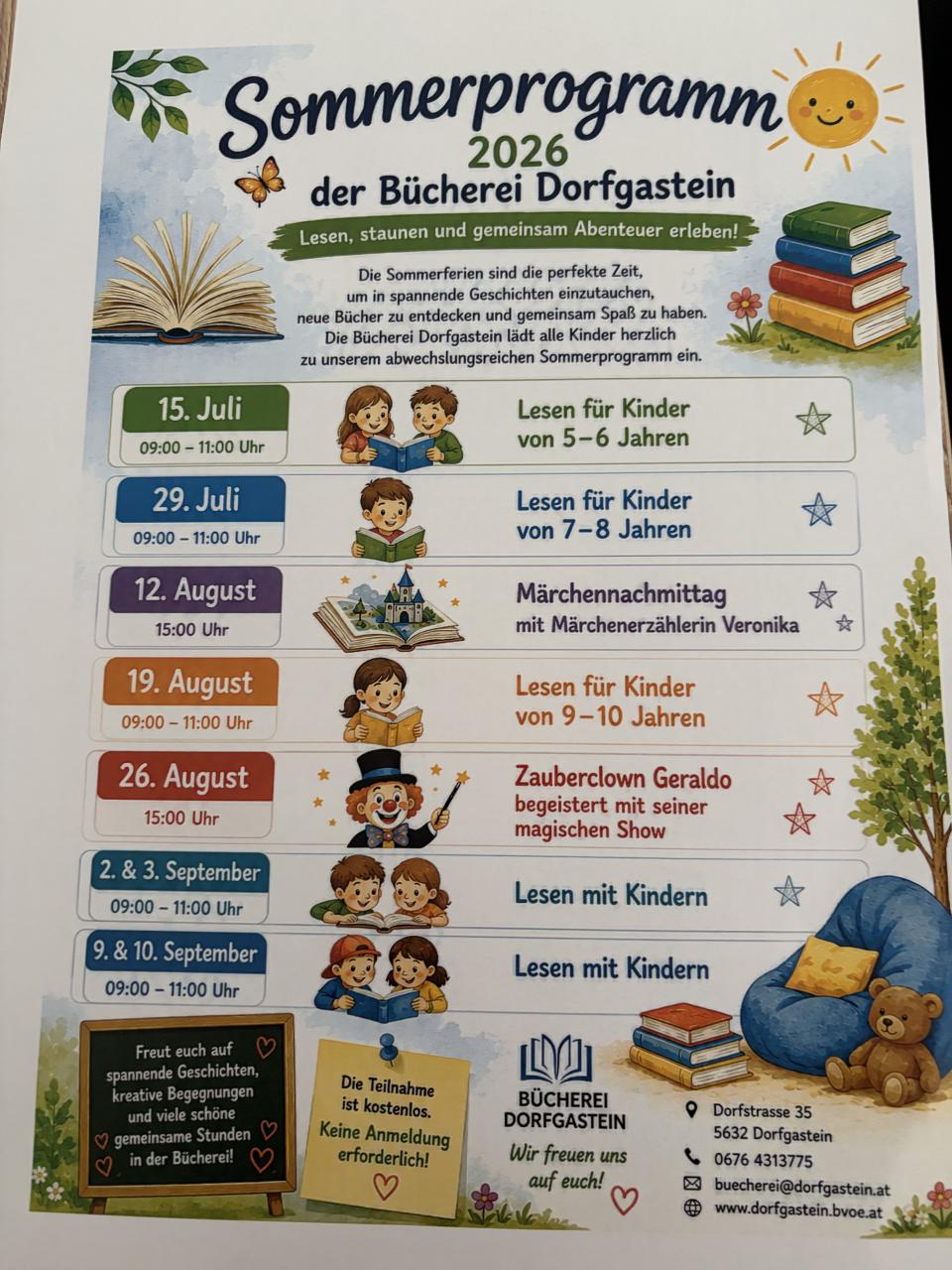 Flyer Sommerprogramm 2026
