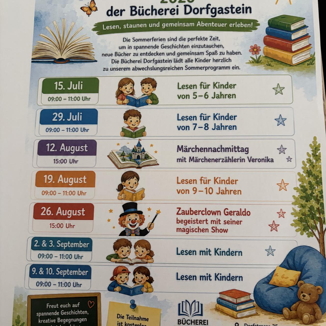 Flyer Sommerprogramm 2026